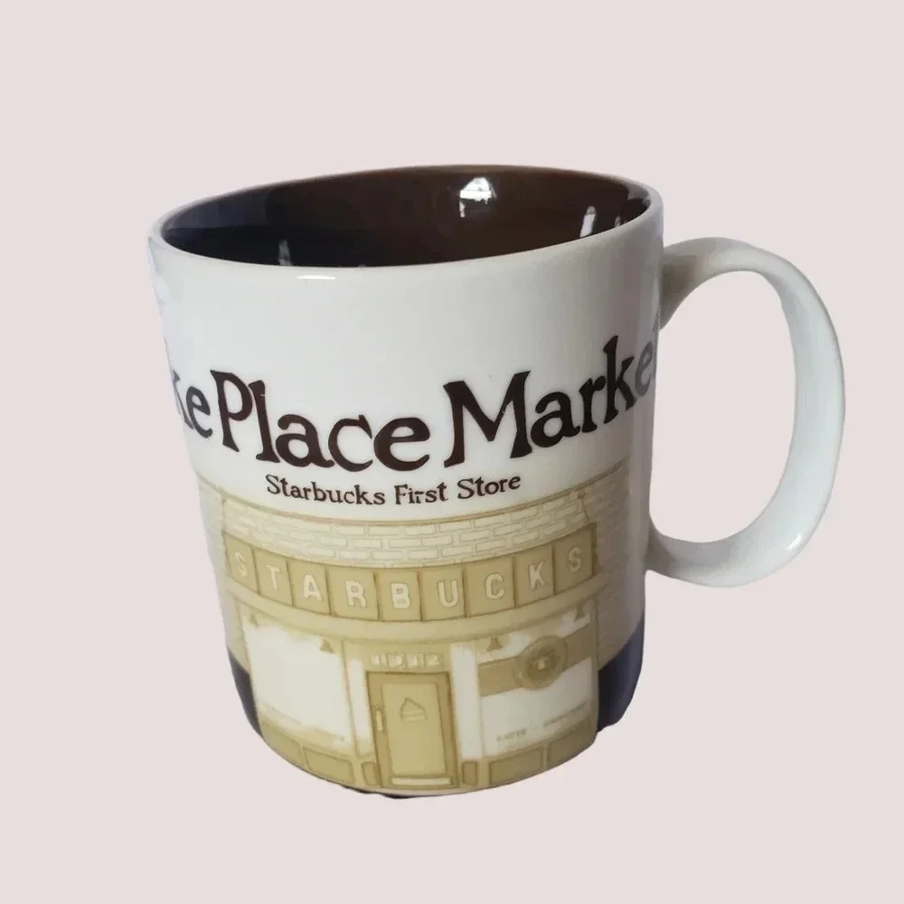 -Starbucks coffee mug  pike place market first store collectors 16 oz